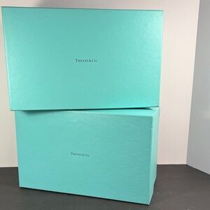 Tiffany & Co. Large Blue Storage Box Set (2) with Lids
